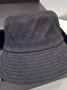 Gucci Black GG Jacquard Bucket Hat
